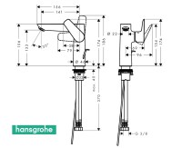 MEDIDAS MONOMANDO LAVABO 150 TALIS E HANSGROHE